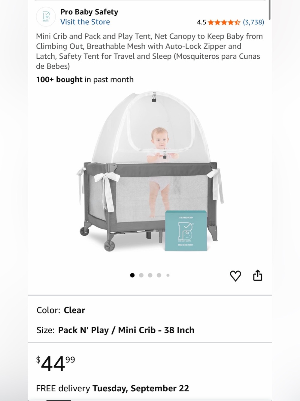 NWT Canopy for Pack 'N Play - Breathable Safety Net